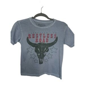 Tilly's Restless Road Baby Doll T Shirt Size Small Blue Short Sleeve